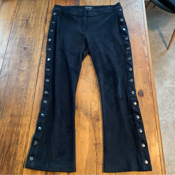 David Lerner Black Micro Suede Side Snap Flare Pants Revolve - Picture 8 of 10